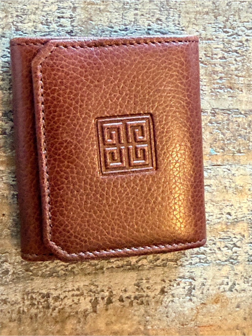 Givenchy Brown Pebbled Leather Card & Key Holder